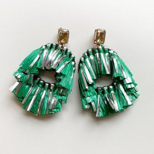 J CREW | Hula Girl Earrings in green and silver